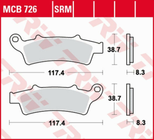 Placute frana fata TRW Sinterizate APRILIA ATLANTIC 125 '03 -/SCARABEO 125 '04 -'10/ATLANTIC 200 '02 -'05/SCARABEO 200 '07 -'12/KYMCO PEOPLE 125 '10 -/PEUGEOT LOOXOR 125/150 '02 -'06