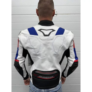 Geaca de piele sport/touring MACNA POINTER - Produs Resigilat Alb/Negru 52, 2, nordicamoto.ro