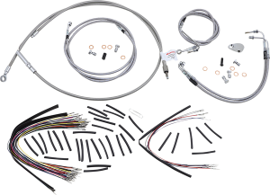 Complete Stainless Braided Handlebar Cable/brake Line Kit Silver, 1, nordicamoto.ro