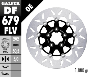 Brake Rotor Floating Round Black, Silver, 1, nordicamoto.ro