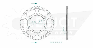 Pinion standard spate 525 negru, 2, nordicamoto.ro