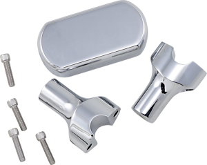 Solid Handlebar Riser & Top Clamp Kit Silver
