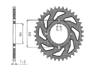 Steel Rear Sprocket Natural, 1, nordicamoto.ro