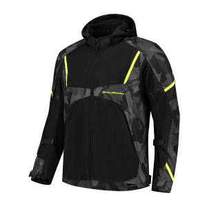 Geaca Rusty Stitches Carlo Black/Camo/Yellow Fluo