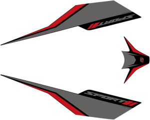 Scooter Decals Black, Gray, Red, 3, nordicamoto.ro