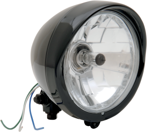 Diamond-style Bottom-mount 5-3/4(r) Headlight Assemblies Black