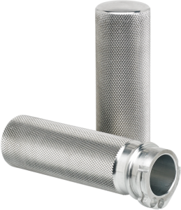 Knurled Hand Grips Silver