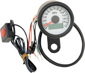 Programmable Mini Electronic Speedometer With Odometer/tripmeter White, 1, nordicamoto.ro