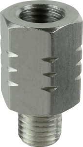 M10-1.25 Reverse Thread Adapter Silver 
