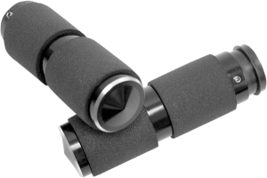Rubber Custom Grips Black, Silver, 1, nordicamoto.ro