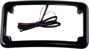 Beveled License Plate With Lights Black, 1, nordicamoto.ro