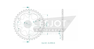 Pinion standard spate 525 negru, 2, nordicamoto.ro