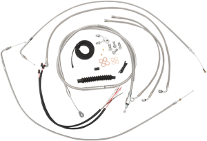 Complete Stainless Braided Handlebar Cable/brake Line Kit Silver, 1, nordicamoto.ro