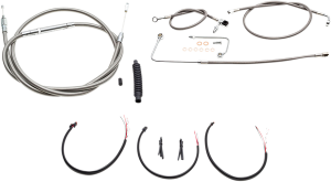 Complete Stainless Braided Handlebar Cable/brake Line Kit Silver, 1, nordicamoto.ro