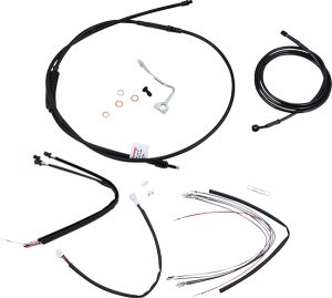 Complete Black Vinyl Handlebar Cable/line Kit For Ape Hanger Handlebars Black