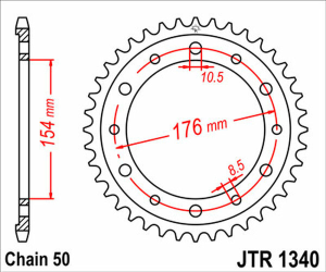 Steel Rear Sprocket Natural, 2, nordicamoto.ro