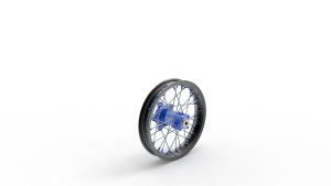 Elite Mx-en Wheel, Silver Spokes Blue