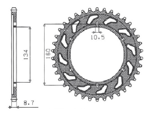 Works Triplestar Aluminum Rear Sprocket Natural, 1, nordicamoto.ro