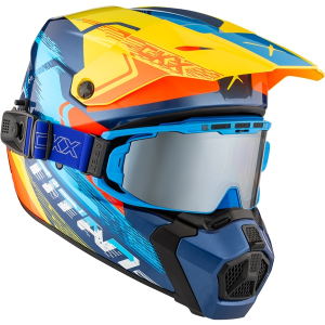 CKX Helmet Titan AMS Concordia Blue/Yellow/Red Gloss + Goggles M