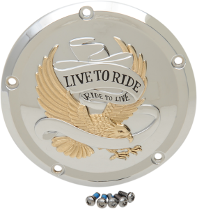 Live To Ride Derby Cover Gold, Silver