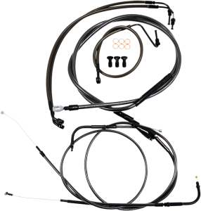 Standard Midnight Braided Handlebar Cable/brake Line Kit Black, 1, nordicamoto.ro