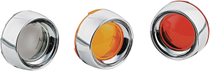 Deep-dish Bezels With Lens For Bullet Turn Signals Chrome