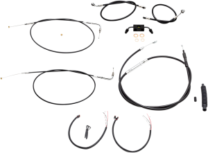 Complete Black Vinyl Braided Handlebar Cable/brake Line Kit Black