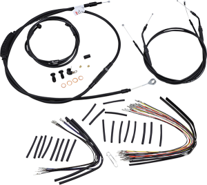 Complete Black Vinyl Handlebar Cable/line Kit For Ape Hanger Handlebars Black