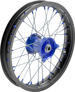 Elite Mx-en Wheel, Silver Spokes Black, Blue, Silver