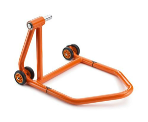 Rear wheel work stand for single-sided swing arm