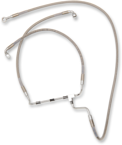 Extended Length Stainless Steel Brake Line Kit Silver, Clear-coated Oversize [+254 mm (10'')], 2, nordicamoto.ro