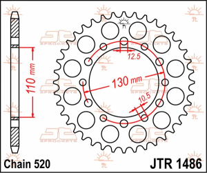 JT SPROCKETS Pinion spate, culoare naturală, 2, nordicamoto.ro