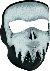 Face Mask Grey Skull Glow Black, White