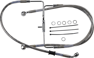 Extended Length Stainless Steel Brake Line Silver, Clear-coated