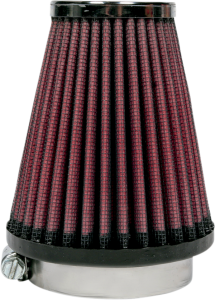 Universal Round Tapered Type Clamp-on Air Filter Black, Red