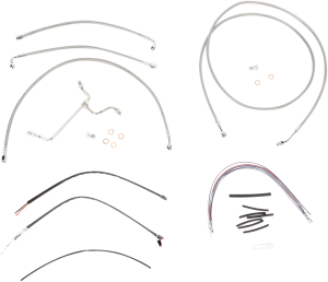 Complete Stainless Braided Handlebar Cable/brake Line Kit Silver
