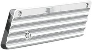 Finned Saddlebag Latch Covers Silver