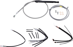 Handlebar Cable And Brake Line Kit For Burly Ape Handlebars Silver