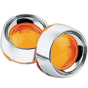 Deep-dish Bezels With Lens For Bullet Turn Signals Chrome, 3, nordicamoto.ro