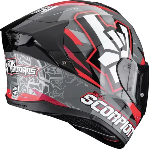 Casca integrala SCORPION EXO-530 AIR ROK L Gri/Negru/Rosu, 2, nordicamoto.ro
