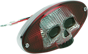 Red And Clear Skull Taillight Red