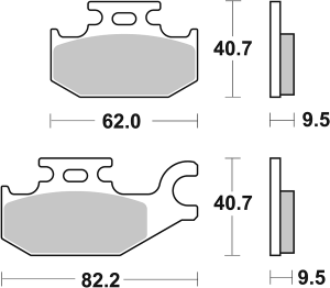 Hf Street Ceramic Organic Brake Pads, 1, nordicamoto.ro