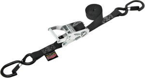 1(r) Heavy-duty Ratchet Tie-down With Latch Hooks Black, 1, nordicamoto.ro