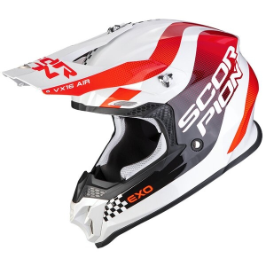 Casca cross-enduro SCORPION EXO VX-16 AIR SOUL Alb/Rosu