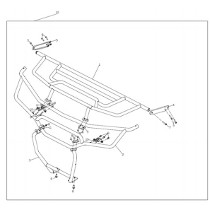 BARĂ PROTECȚIE FAȚĂ CU PORTBAGAJ UTV CFMOTO UFORCE 1000 / 1000XL – NEGRU, 3, nordicamoto.ro