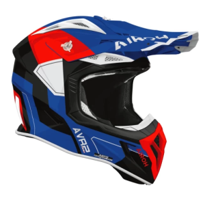 Casca Airoh Aviator Ace 2 Shield Albastru/Rosu Lucios, nordicamoto.ro