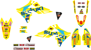 Blackbird Racing Replica Team Suzuki Ksrt 2022 Graphics Kit With Seat Cover Blue, Yellow, 4, nordicamoto.ro