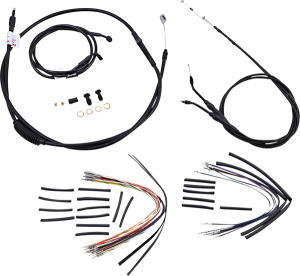 Complete Black Vinyl Handlebar Cable/line Kit For Ape Hanger Handlebars Black