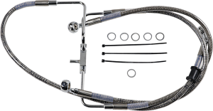 Extended Length Stainless Steel Brake Line Silver, Clear-coated