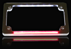 Dual Led License Plate Frame Red, White, 3, nordicamoto.ro